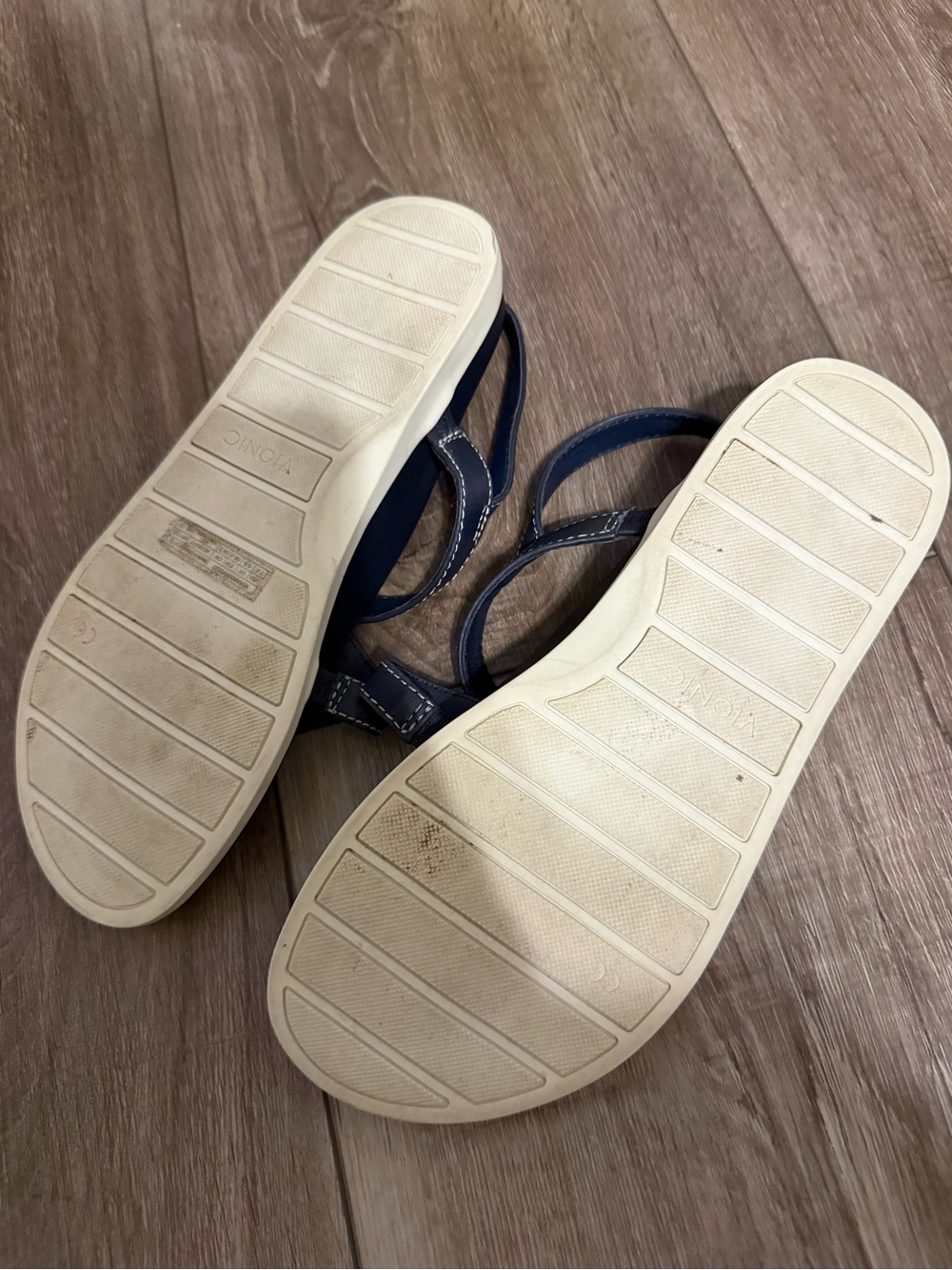 Vionic Navy Sandals with Gold Buckle - Picture 6 of 6
